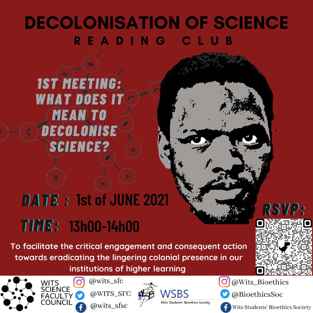 Raees_Noorbhai's tweet photo. FIRST MEETING OF THE RELAUNCHED DECOLONISATION OF SCIENCE READING CLUB📣📣

Tomorrow we will be discussing exactly what it means to decolonise science, in the context of bad faith attempts to caricature the decolonial project.
Join the discourse!✊🏾📖 https://t.co/IvBYbkr25Y
