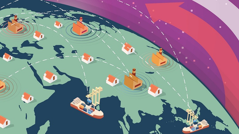 La relation entre #commerce, croissance &amp; réduction de la pauvreté est incontestable. De 1990 à 2017, les économies en dév. ont augmenté leur part des exportations mondiales de 16 à 30 %. Dans le même temps, le taux d'extrême pauvreté a chuté de 36 à 9 % : wrld.bg/d49850EZu9S