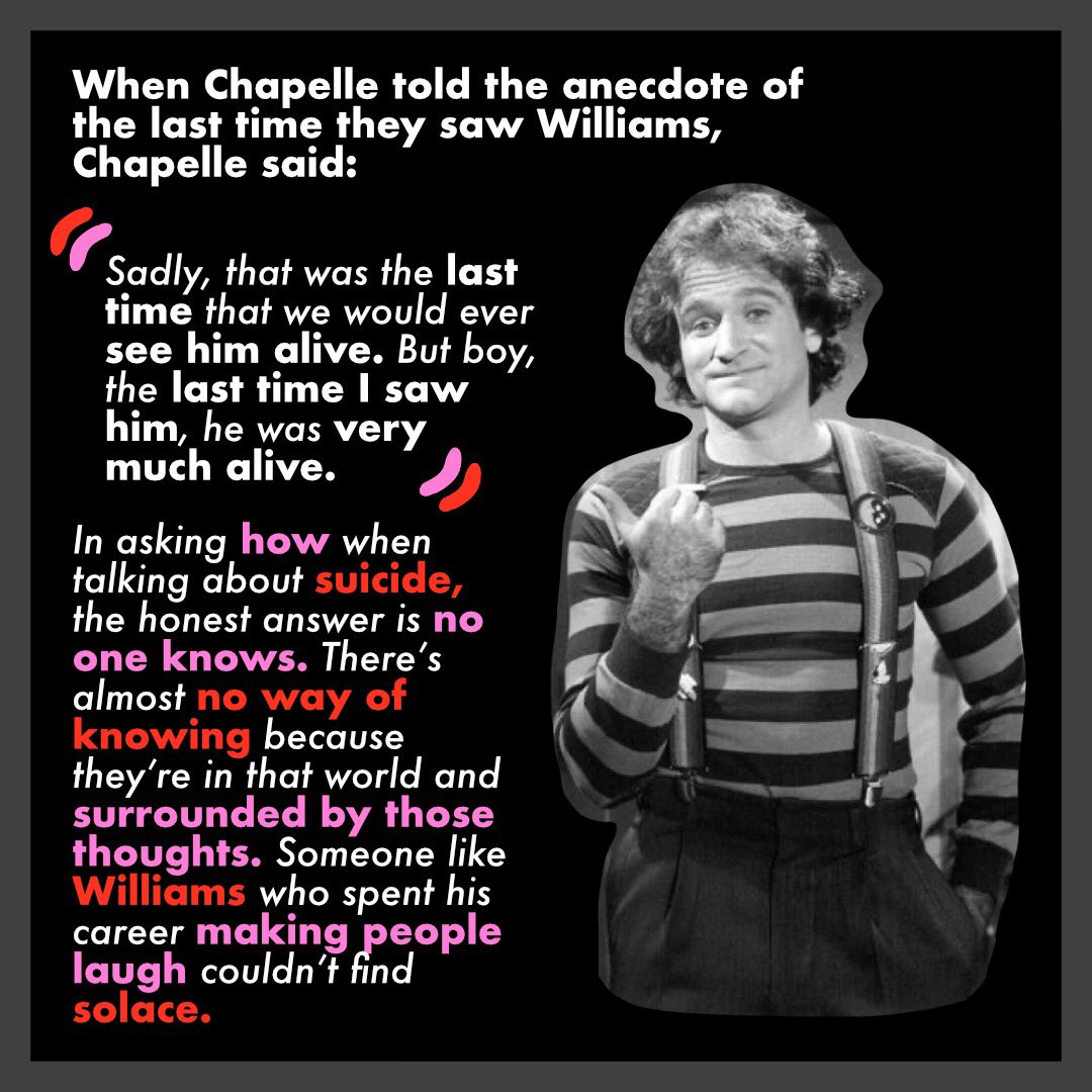 Dave Chapelle on Robin Williams from his podcast The Midnight Miracle. Written by Najwa Helyer. cosy.land/article/how-to… #podcast #davechapelle #robinwilliams #themidnightmiracle #MentalHealthMatters