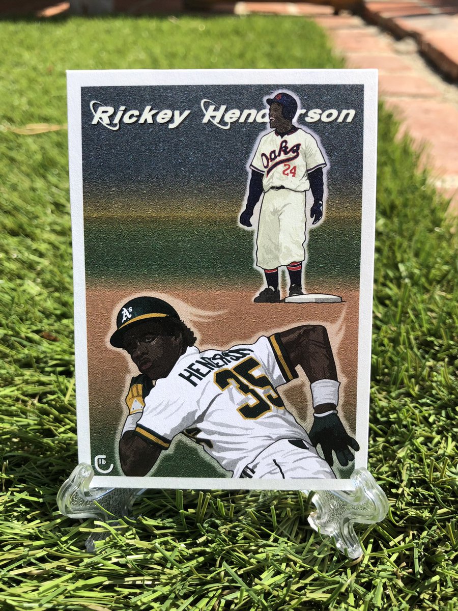 ClabeauxCards's tweet photo. Before I have the honor of posting my Josh Gibson card this Friday, June 4th, I want to share with you guys my second Rickey Henderson card! https://t.co/XPEg3Dt2cX