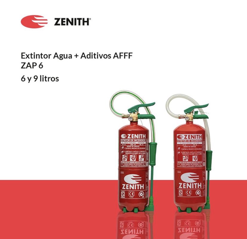 ZenithExtintor's tweet photo. El Extintor Agua + Aditivos AFFF ZAP es un #extintor polivalente con componentes 100% biodegradables, sin toxicidad ☑️ y respetuoso con el medio ambiente ♻#ExtintoresZenith #Extintores #Extinción #Protección #Seguridad #SeguridadLaboral #ExtintoresDeIncendio #MedioAmbiente https://t.co/r2yetP5ufP