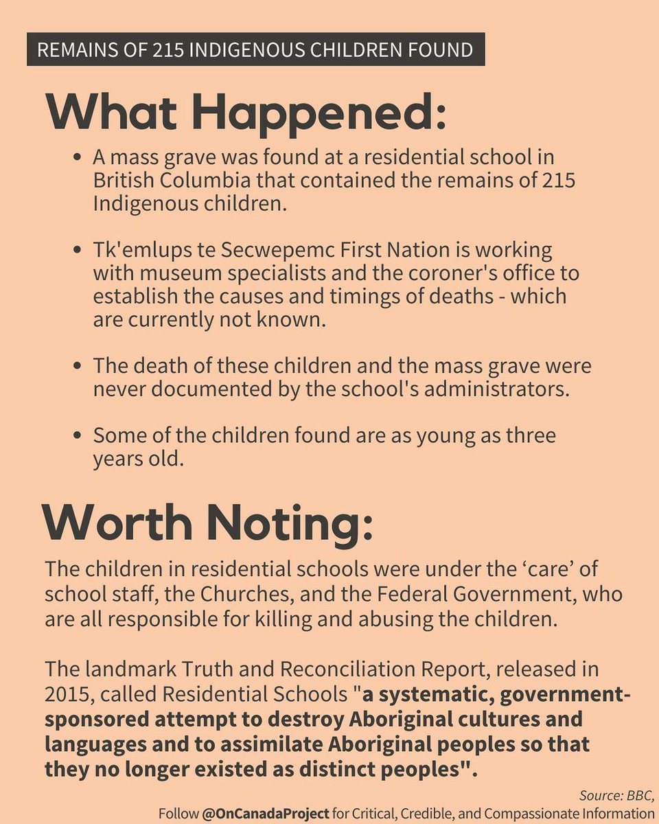 unlearn_com's tweet photo. Here is a brilliant recap from @oncanadaproject   of the recent discovery at the former residential school and how we can educate ourselves moving forward. #onted #residentialschools #ResidentialSchool #unlearn https://t.co/HSXPY5bQ2L
