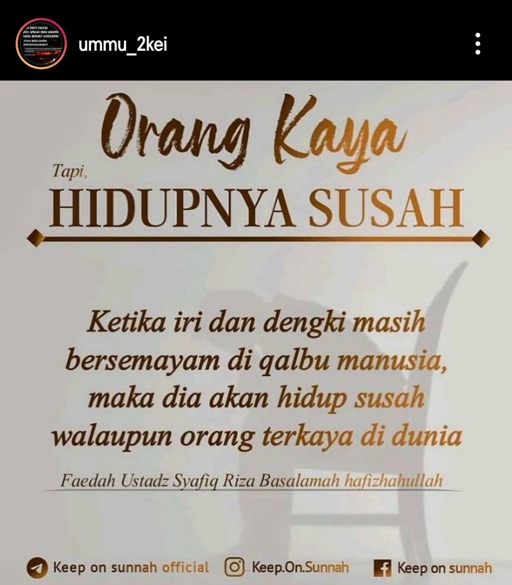 aqsa_loverr's tweet photo. Sekaya apapun jika di hatinya ada rasa dengki, maka hidupnya susah https://t.co/cYsGnUmA1t