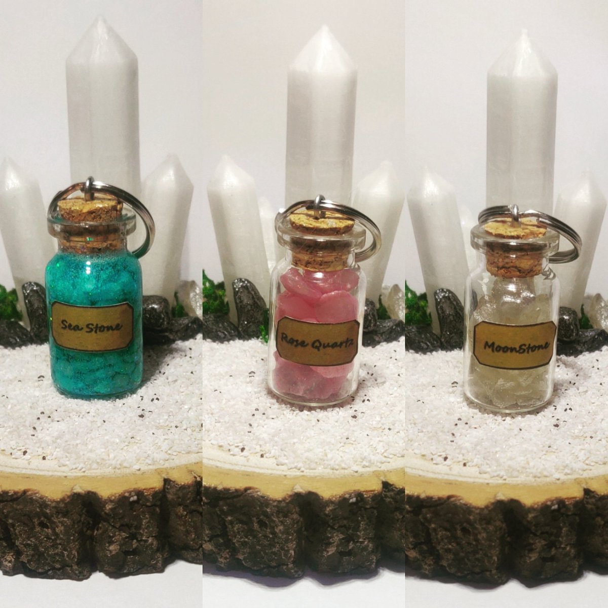 TheSideQuest95's tweet photo. Coming to an #etsy shop near you 👁️👁️

Introducing a few of our mini Apothecary keychains!! 

#Keyrings #etsyshop #crafts #HandmadeInUK #RPG #moonstone #quartz https://t.co/yCvn5u43U9