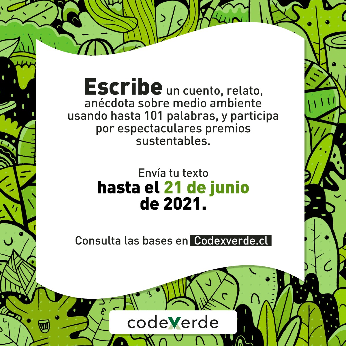 CodeXverde's tweet photo. 📢📢📢Atención comunidad

Ya está abierta la convocatoria para la segunda versión de nuestro concurso literario #medioambiente101palabras🌿🌎✍️

Escribe sobre medio ambiente y gana espectaculares premios sustentables. Consulta las bases 👉https://t.co/ZBp2bBvjsI https://t.co/BXgJyeyDVY