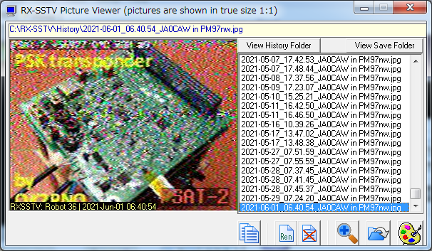 JA0CAW's tweet photo. PSAT-2 (NO-104) 21:40:54 UTC SSTV over Japan #psat2 #sstv #amsat https://t.co/Fmd0EpFBFQ