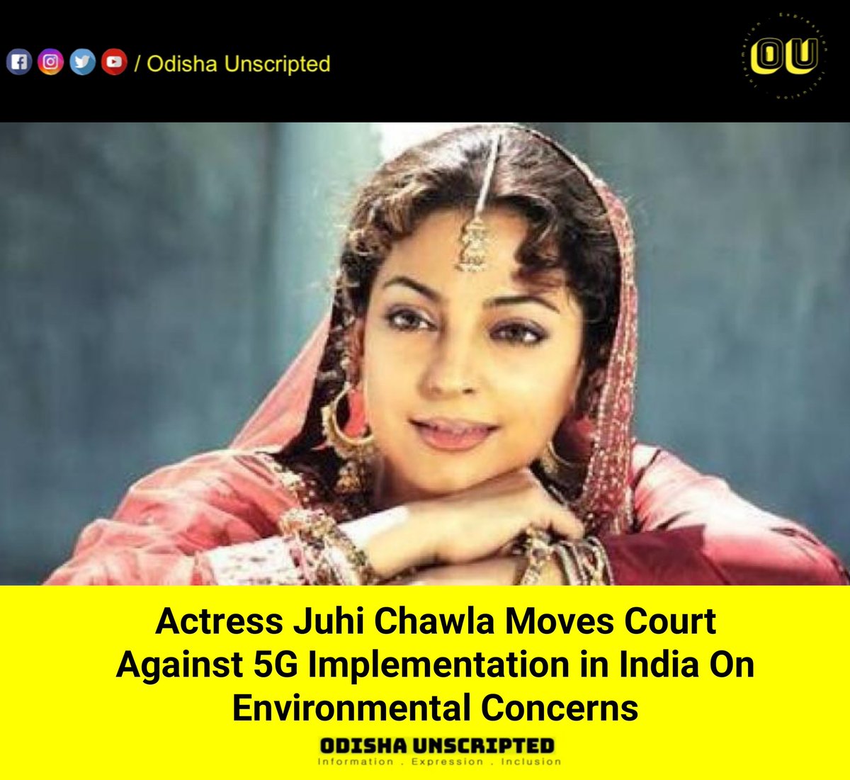 odisha_unscript's tweet photo. Actress Juhi Chawla moves court against 5G implementation in India on environmental concerns.
#odishaunscripted 
#juhichawla 
#5GNetwork 
#HighCourt 
#internet https://t.co/ZHTloFf6HO