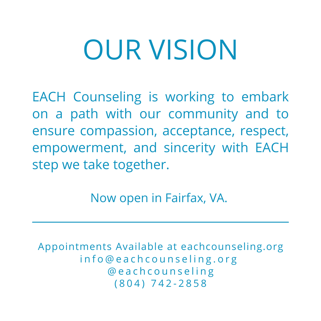 EachCounseling's tweet photo. We are working with our community to fulfill our vision. 

Visit our site and request an appointment to connect to a therapist today. https://t.co/9pruQjNnAw

*Virtual and in-person appointments available. https://t.co/twZ1Bbi2Pc