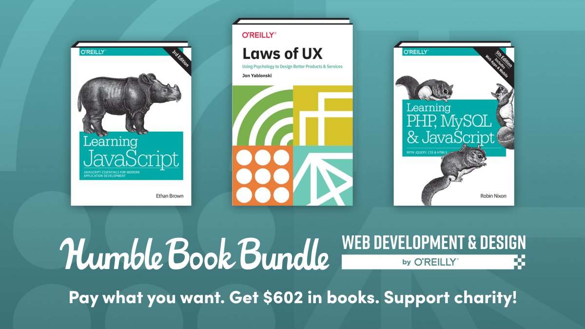 humble's tweet image. Enjoy a trove of @OReillyMedia web development and design ebooks to help you become a web wizard. Pay what you want & support @codeforamerica
ow.ly/Sm2t50EY3PU