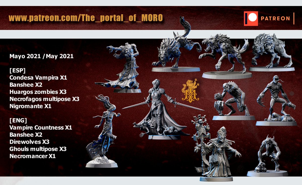DiegoSe59150428's tweet photo. Last Day!!! #vampires on The portal of MORO
#miniatures #patreon #nodead #fantasy #boardgames #wargames #3Dprinting #3d #anycubic #photon #zbrush #blood #ghoul #wolf https://t.co/5xazjua4W6