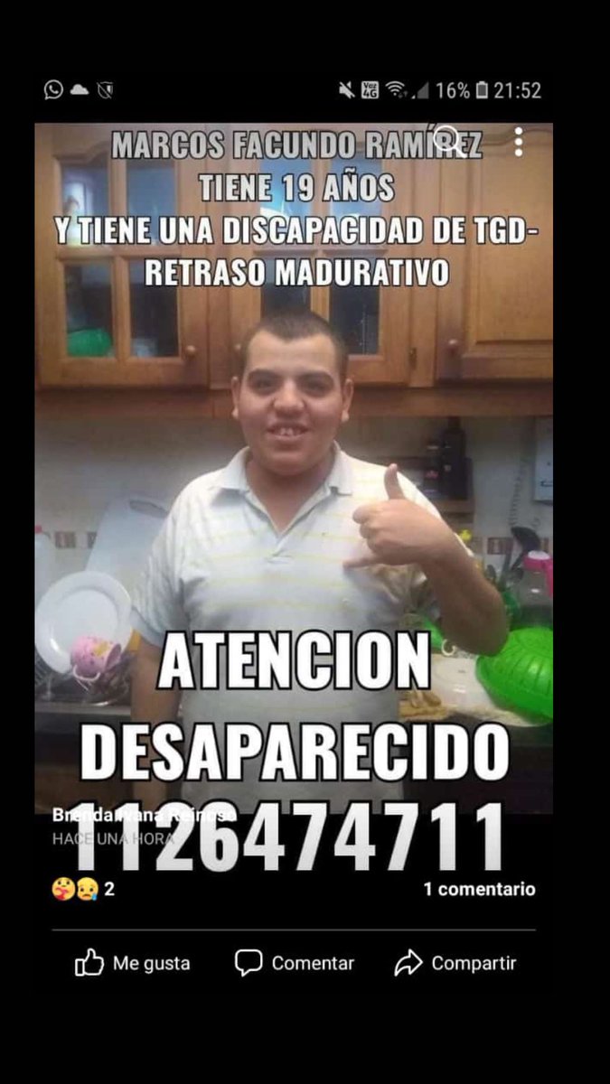 Retwiteá por favor. Esta desaparecido