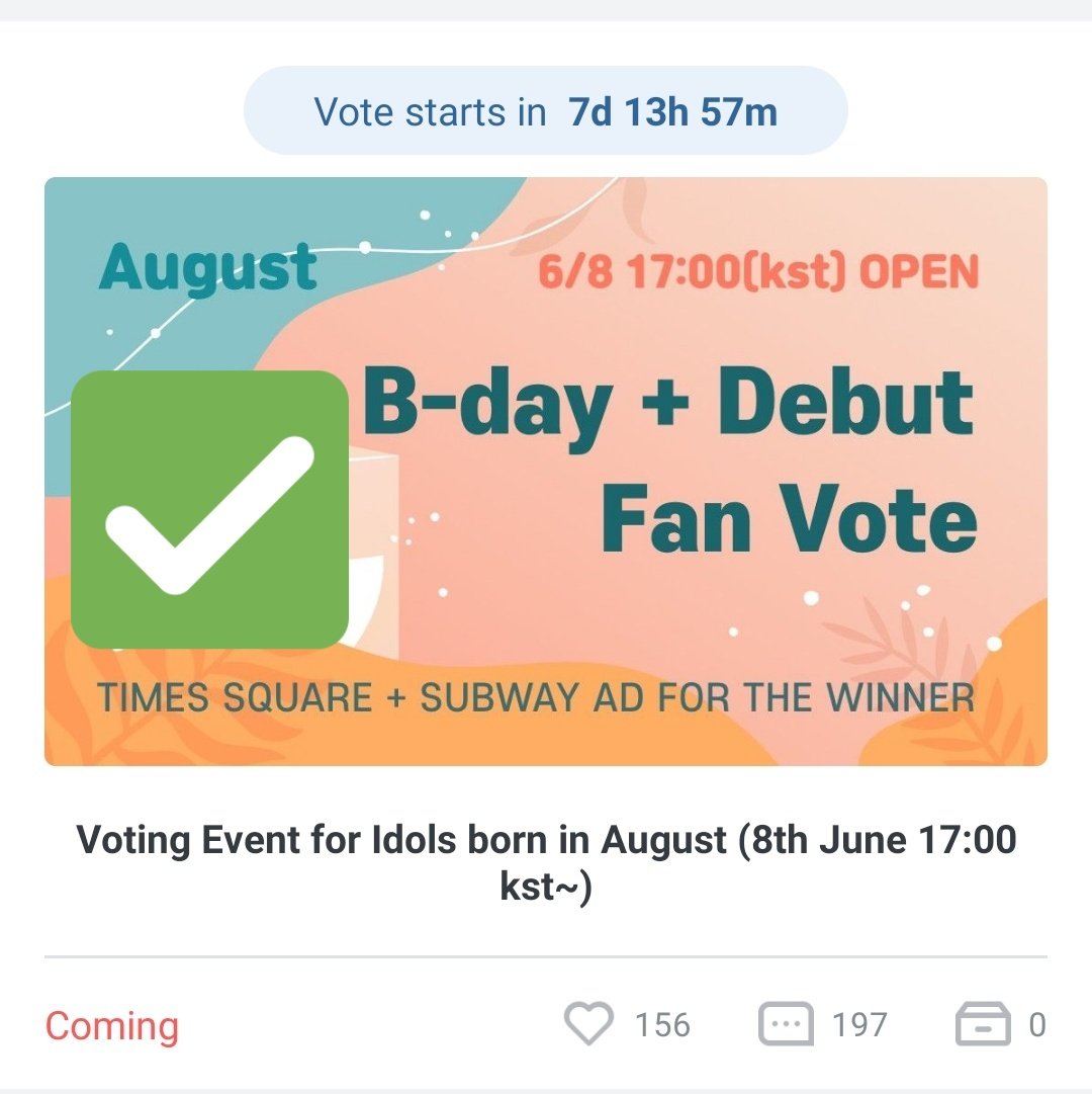 🗳️ FANPLUS: AUGUST POLL VOTING

STAYs❕❕
Please do not use your VOTES in "Producer Idol Contest", SAVE YOUR VOTES because Birthday Poll for August which is #CHANGBIN's Birthday will soon open.

PLEASE SPREAD!

📌 SAVE VOTES AS MUCH AS YOU CAN

#StrayKids #스트레이키즈