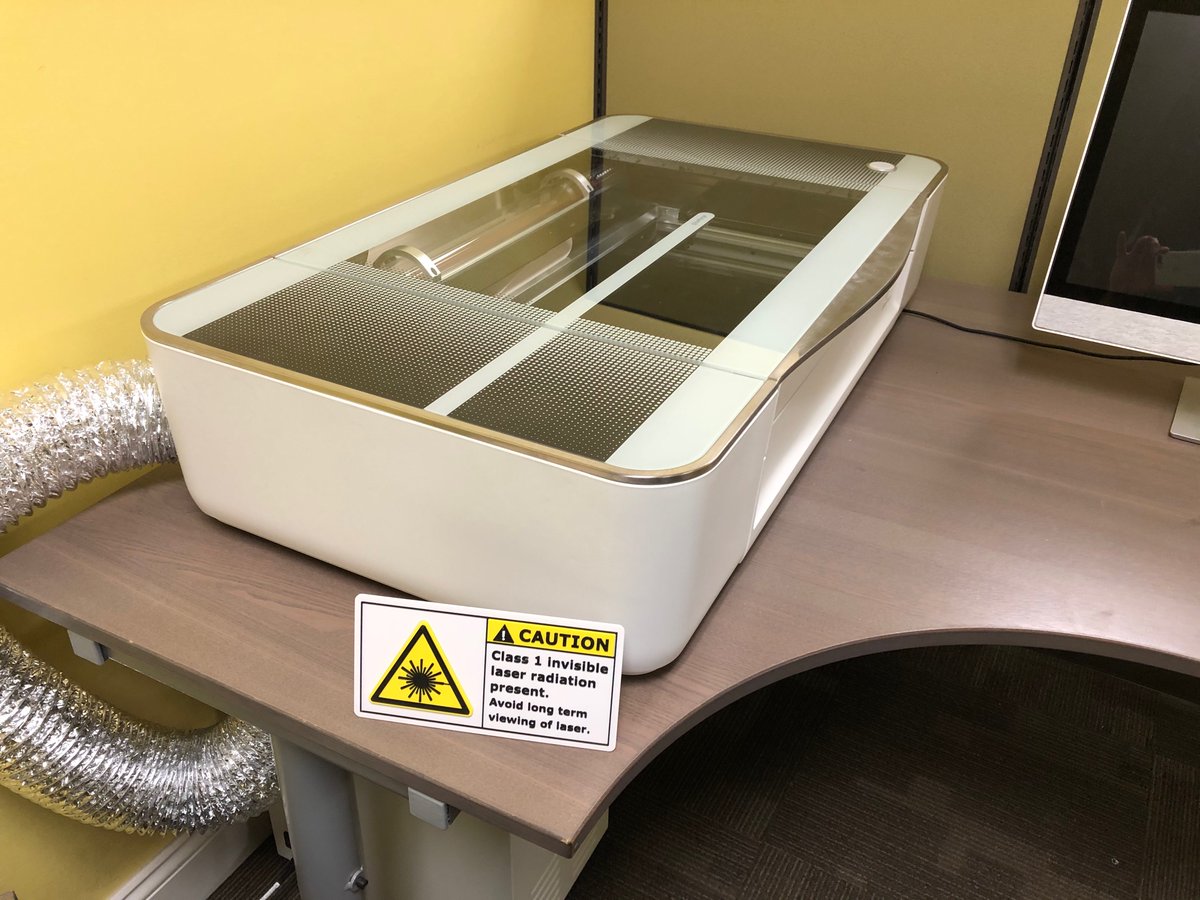 Wanted to put up a sign about the class 1 laser in the glowforge, so I #3Dprinted this. Anyone know if there’s any reason/rules that I can’t use a 3D printed sign? <a href="/DonDagen/">Don Dagen</a> seems like an answer you would know.
