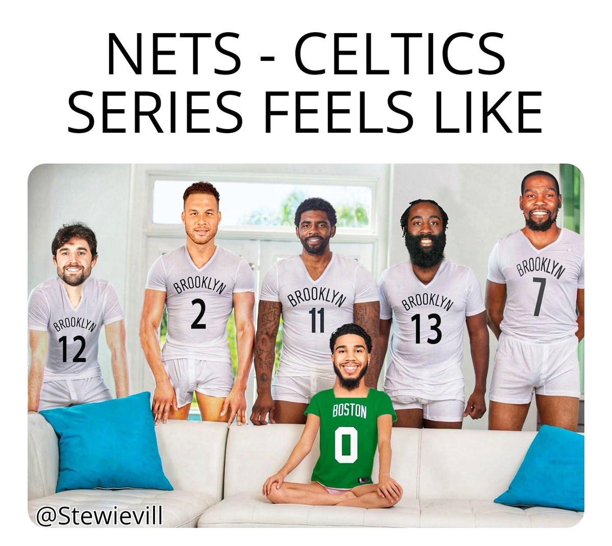 Stewievill's tweet photo. #BrooklynNets are playing down right bonkers right now! Role players also putting in work. #BrooklynTogether #KyrieIrving #KevinDurant #jamesharden #NBAPlayoffs #NBA https://t.co/bYliKZC82I