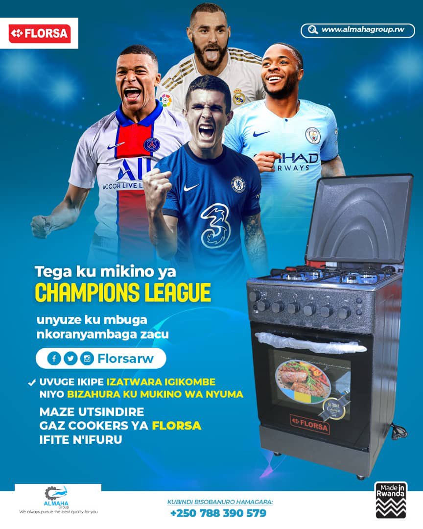 Florsa_rw's tweet photo. Uwantsinze Gaz cooker ya @florsarw Rwanda nyuma yokivuga ikipe nyayo yatsinde ku mukino wanyuma wa champions league Chelsea FC itsinda Manchester City.
The winner is @RwasaJules
@madeinrwandaonl @TV1Rwanda
@rrainfo @BugeseraDistr @REMA_Rwanda
#winner #predictwinner #chance https://t.co/IWPnpxrVjw