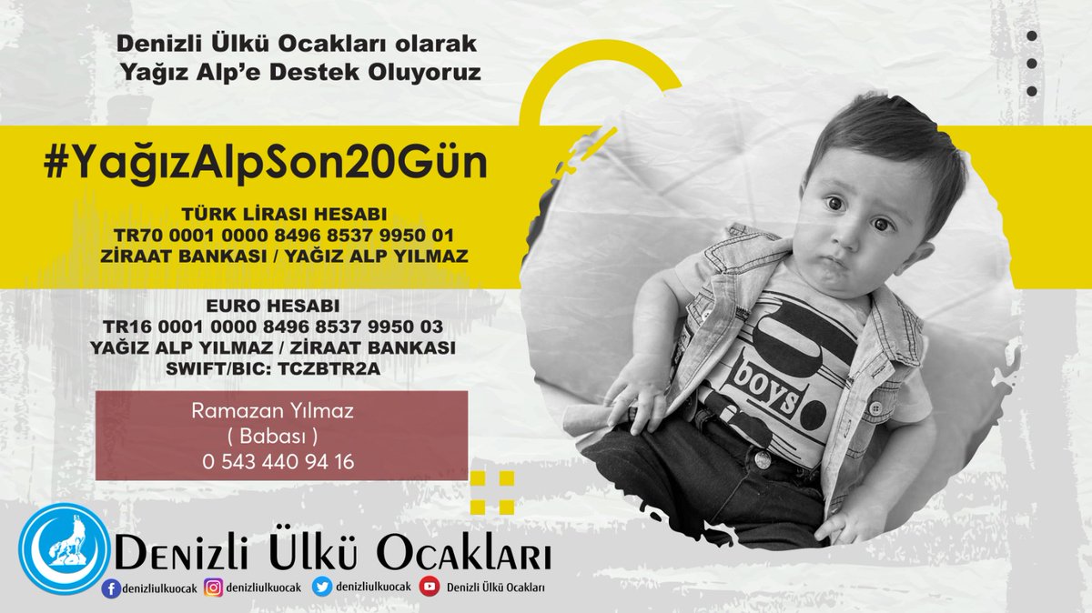 Haydi Denizli !
Sma Hastası Yağız Alp Bebeğimize Hep Birlikte Sahip Çıkalım .

#YağızAlpSon20Gün