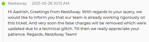 yashjain2804's tweet photo. @NestAwayCare @nestawayhomes What kind of fraud is going on. First you cut unfair moveout charges, then you cut 3 days extra rent even after 45 days of moveout period.
Your team agrees that it is a glitch on their site and promises to refund it, then you don't refund it. #robbed https://t.co/0w8kUZQjdH