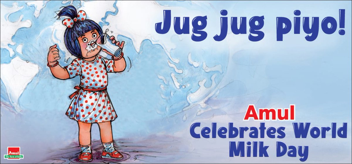 Amul_Coop's tweet photo. #Amul Topical: Amul celebrates #WorldMilkDay! https://t.co/PCb1XuweAe