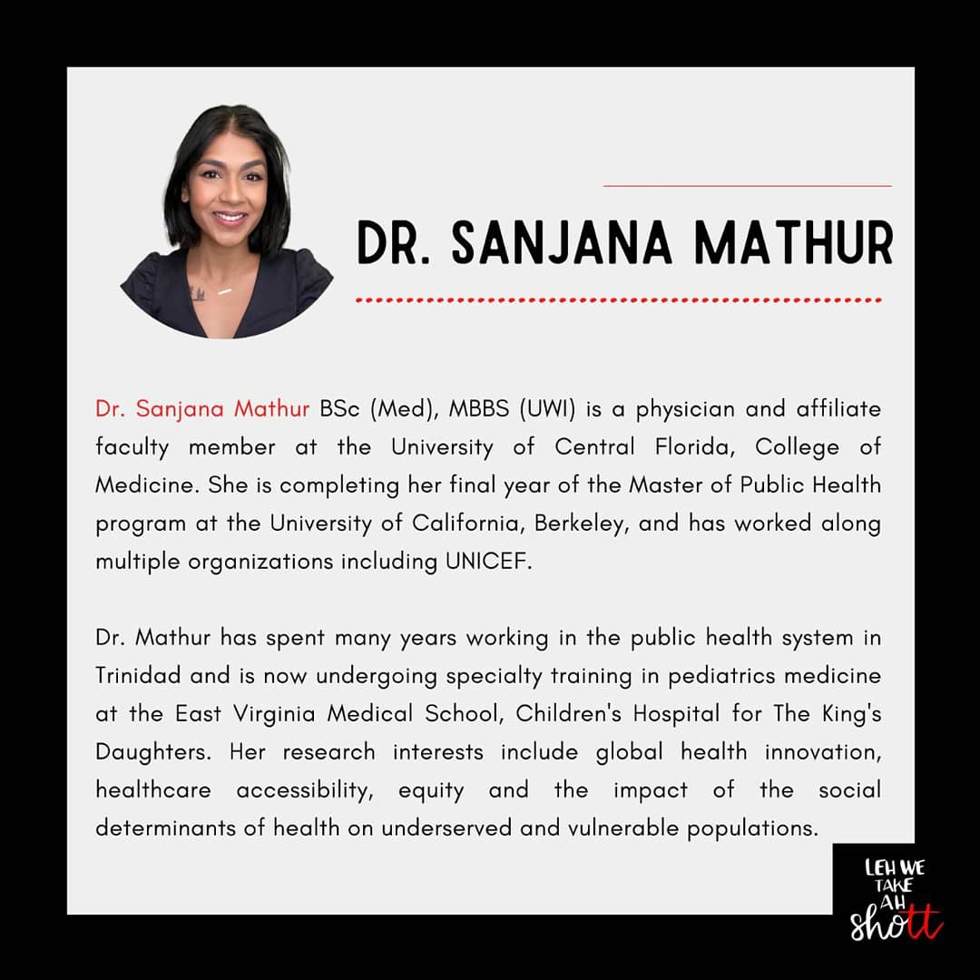 Ready for Episode 2?
We in the Space, tomorrow!

#LehWeTakeAShoTT in the Twitter Space with Dr. Sanjana Mathur BSc (Med), MBBS (UWI), physician &amp; affiliate faculty member at the University of Central Florida, College of Medicine <a href="/teaandreverie/">Sanjana Mathur</a> 🙌🏽

#vaccinateTT 🇹🇹
#LehWeTakeAShoTT