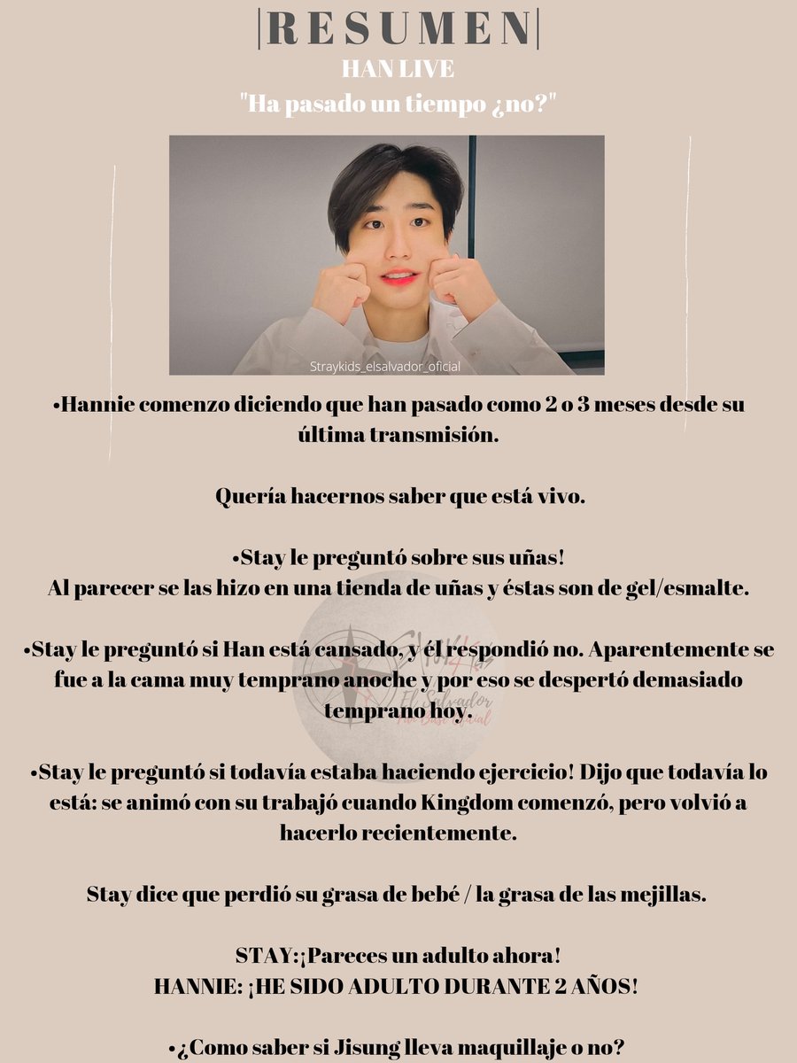 Stray_Kids_SV's tweet photo. [RESUMEN 🐿]
"Ha pasado un tiempo ¿no?

🐿️: Gracias... trabajaste duro hoy, mañana haremos todo bien juntos, de acuerdo? Te amo...❤️

STAY disfruta de este pequeño resumen 💕

#スキズ #ALLIN #StrayKids #스트레이키즈 #YouMakeStrayKidsStay @Stray_Kids https://t.co/2U2b1BB4m2