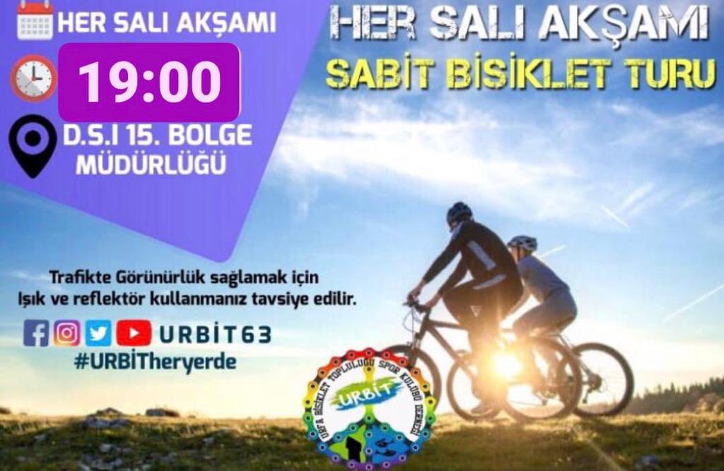 Urbit63's tweet photo. Bütün bisikletseverleri her Salı1 9:00 da bekliyoruz. #urbit63 #bisikletturu #bisikletsağlıktır #bisikletözgürlüktür https://t.co/VQyb9Mqtl8