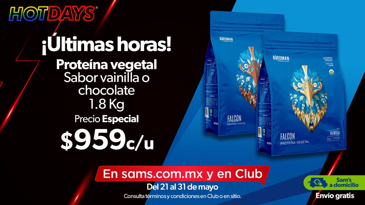 SamsClubMexico's tweet photo. Aprovecha las últimas horas de #HotDaysSamsClub con los mejores productos a un precio irresistible. Visítanos en tu Club favorito o haz tu pedido aquí 👉 https://t.co/UWHWBUdj5H y recíbelo Gratis en casa o recoge en Club Píck Up. https://t.co/bZxyCzJ3Nh