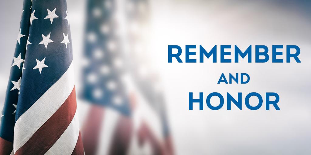 Many of us personally know someone who gave their life to protect our freedom and well-being. Today we salute our fallen brothers and sisters and stand together with all who have lost a loved one. Please join us this Memorial Day in remembering and honoring our heroes.