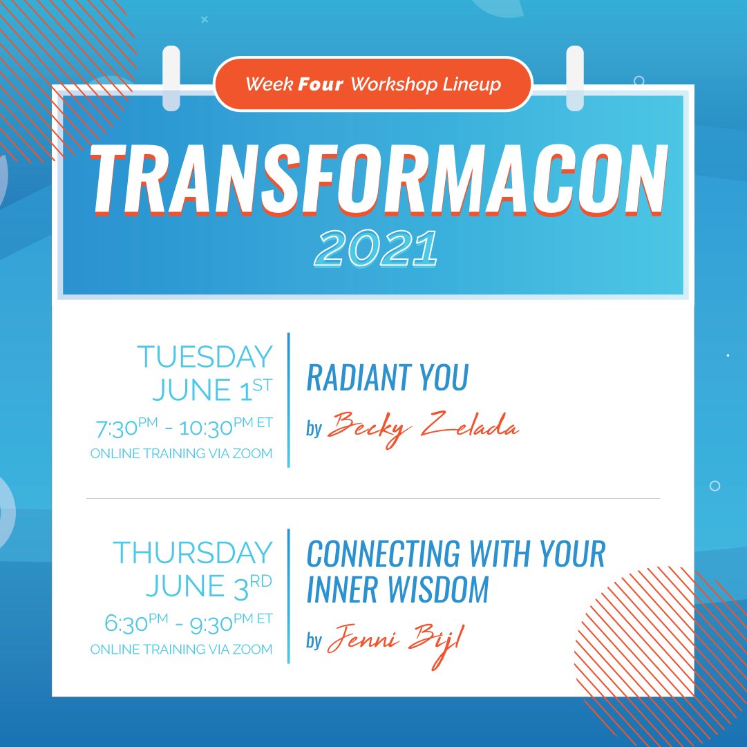 nextlevelEQ's tweet photo. #TC2021 Week 4 out 6 is here! Get inspired by this week's lineup by connecting with your inner wisdom, trusting yourself, and living an empowered, sensual life🔥
 https://t.co/6r4xPqWiTf
#NextLevel #SelfImprovement #Mindset #MindsetMatters #LifeCoaching #Coaching #Workshops #Free https://t.co/EOVv06arU2