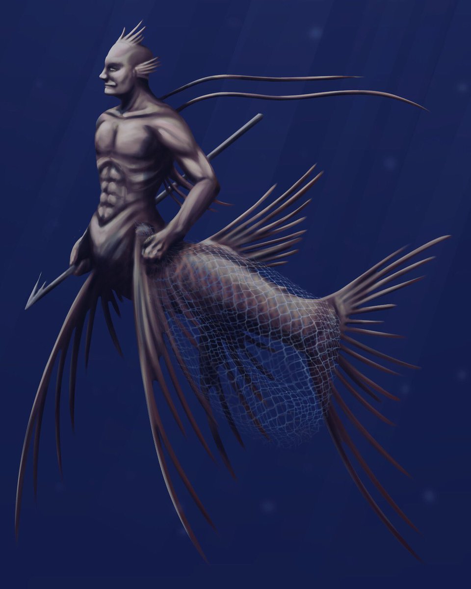 DanaOrtegaArt1's tweet photo. Been busy but I wanted to make sure I had something for the last day of #mermay so here’s one based off of the abyssal spiderfish 🕷🐠 #spiderfish #mermay2021 #merman #art #illustration https://t.co/m9XMfTNctx