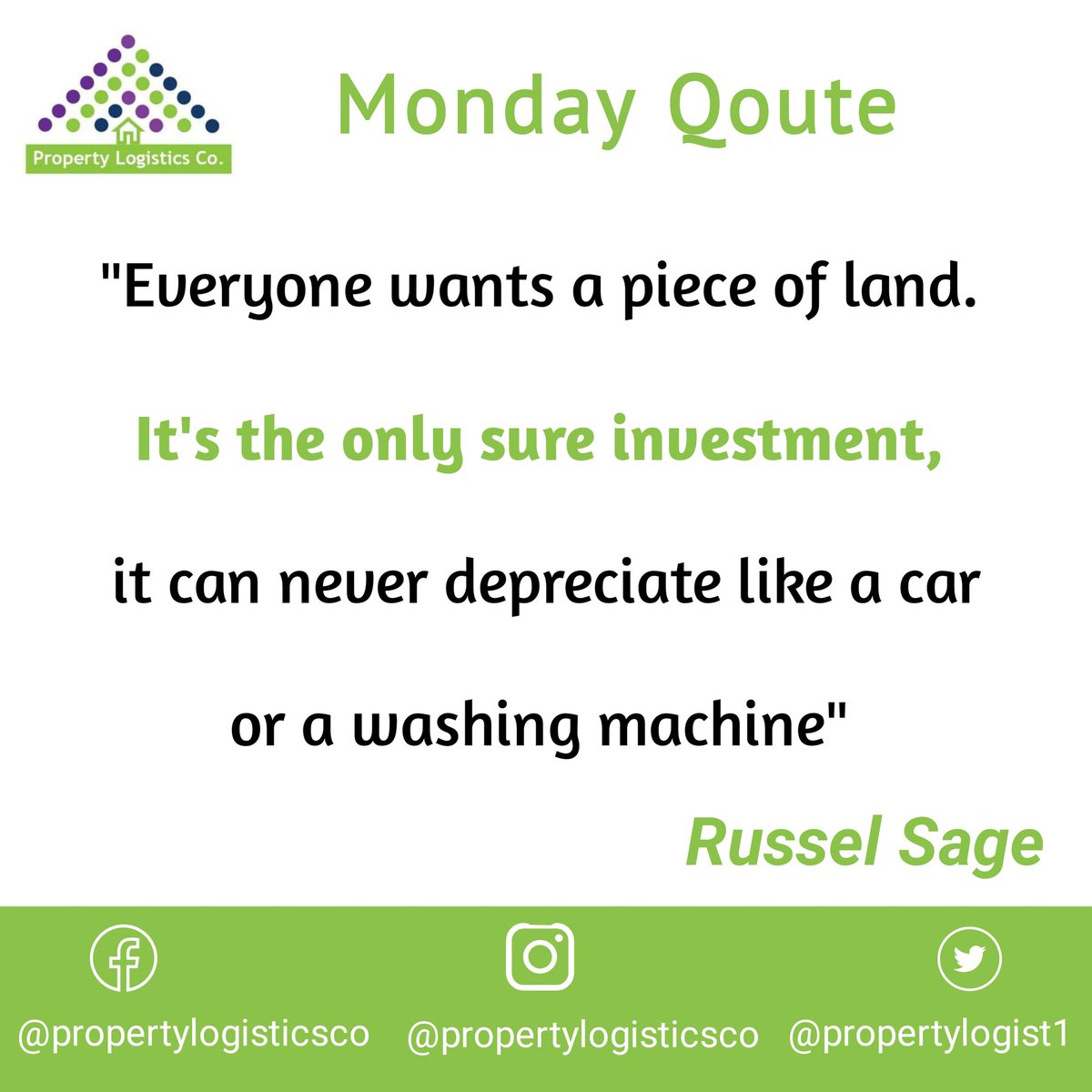 PropertyLogist1's tweet photo. Dear friend,

Read, digest, and act.

At property Logistics Co, we guide intending investors in making satisfying, relative and secure #RealEstate investments. 

For more information, visit our website: https://t.co/TVo2B0tFwT

#realestateinvestor #realestateagent #realestatelife https://t.co/VQob7Z4rSM