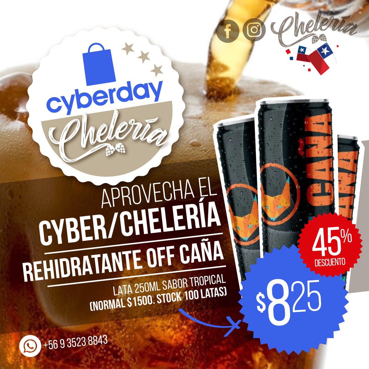 lacheleriacl's tweet photo. 2ª Tanda :) de Imperdibles

#cerveza #Lager #redale #vino
#Whiskey #Snacks #aceiteoliva #papasfritas #SaludTotales
#cyberday2021 #OFERTAS 
#MejorPrecio #papasfritasTraipo #OffCaña #jamesonwhiskey #altosdecantillana #aceitedelicato #vinosravanal https://t.co/81KS3QPcdb