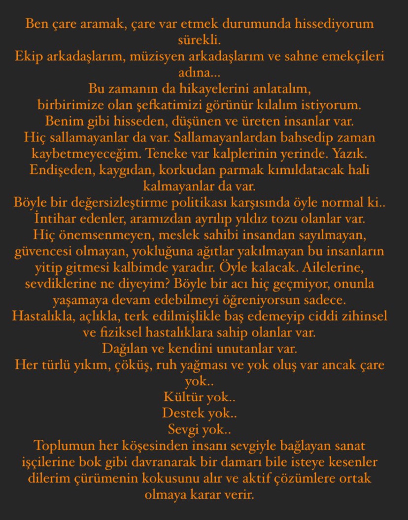 Ben bir sahne işçisiyim.