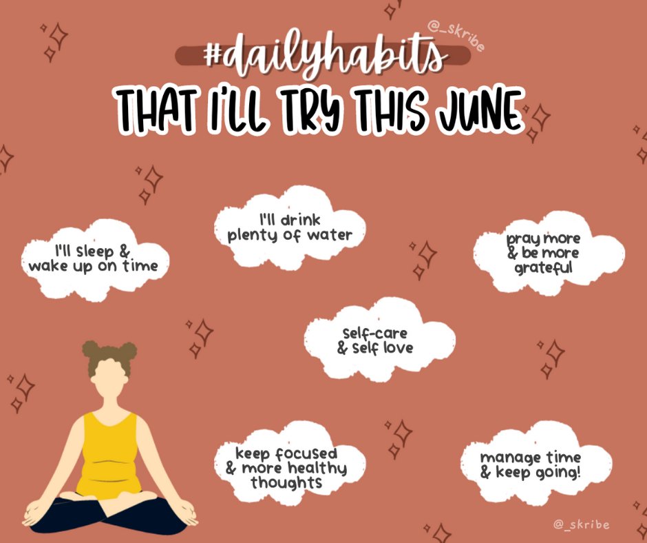 _skribeofficial's tweet photo. I pray that your TOP PRIORITY for this month will be yourself. Savour every moment and fill your heart with genuine happiness. Try these new daily habits and fulfill it one step at a time.
#dailyhabits #mentalhealth #mentalhealthmatters #mentalhealthquotes #SelfCaretips https://t.co/as7Jtu5I0A