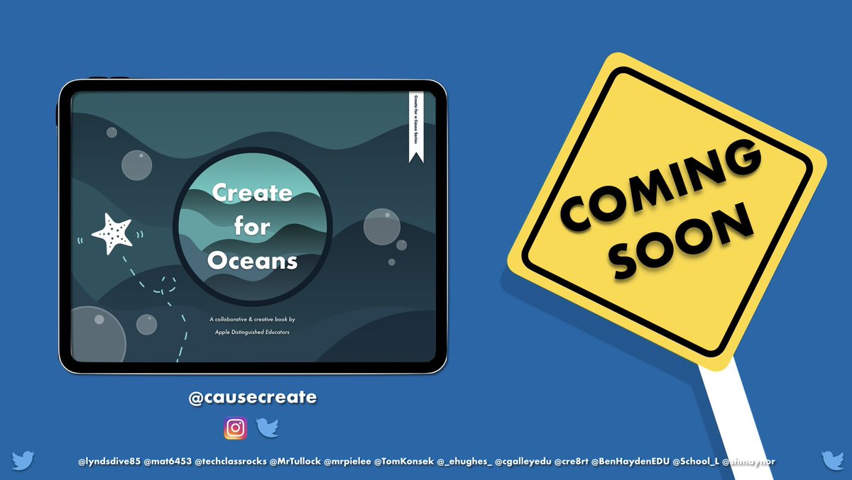 CauseCreate's tweet photo. 📣COMING SOON📣
In honour of #WorldOceansDay in June we are pleased to release 📙 4 in the #CreateforaCause series to support Ocean Charities!
#CreateforOceans
@AppleEDU @peterford @mrpielee @cgalleyedu #education #Oceans #AppleEDUchat #everyonecancreate https://t.co/EcRe3eomQZ