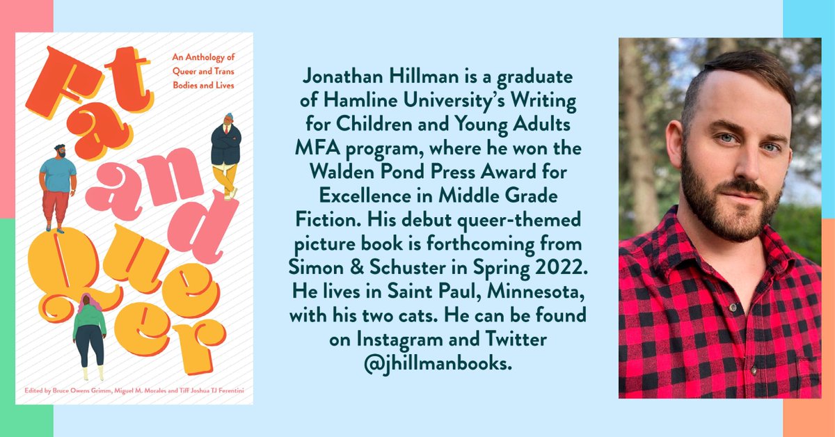 FATandQUEER's tweet photo. Like poetry and prose? @FATandQUEER features 3 pieces ("F-Words,β βPop Goes Perfection,β and βGrownβ) by @jhillmanbooks π§Έ
#FatLit #FATandQUEER #FATandTrans #PrideReads https://t.co/BwJYjhpb9S