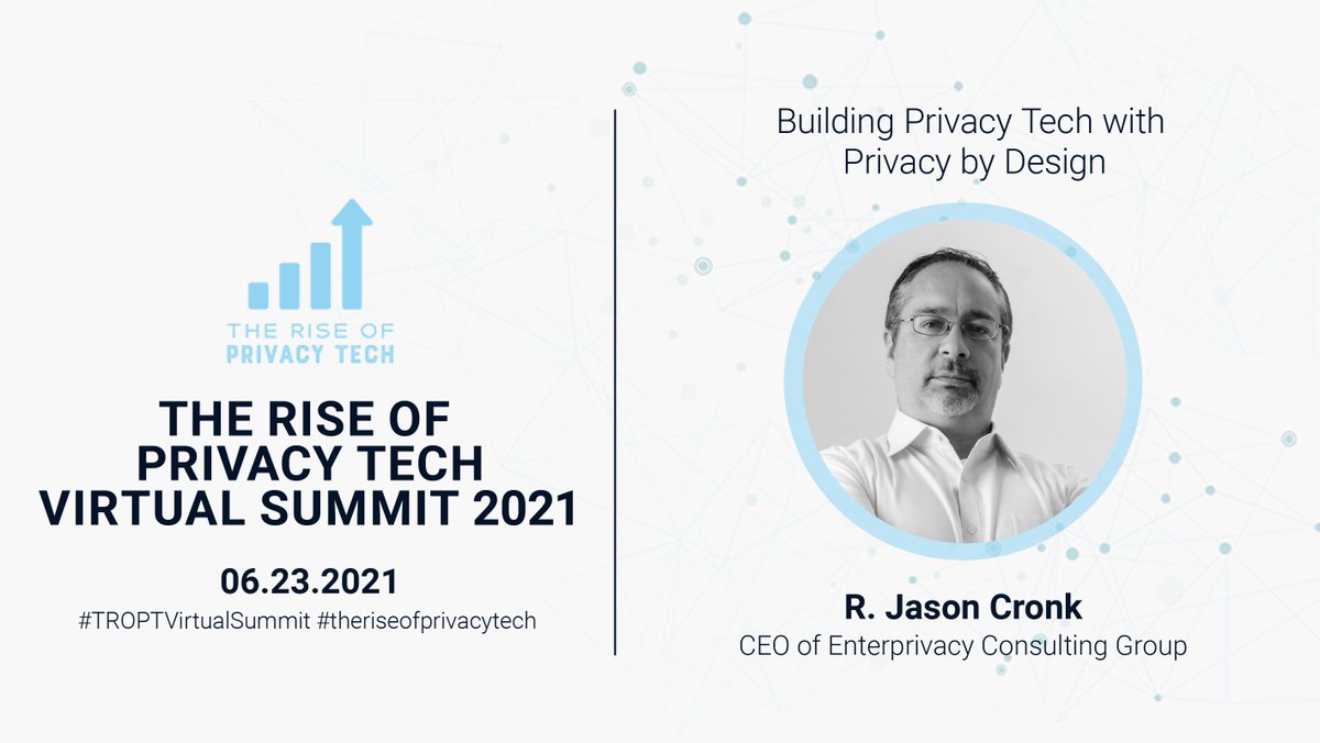 📈The Rise of Privacy Tech (TROPT.eth) (@privacytechrise) on Twitter photo 📣@enterprivacy's CEO <a href="/PrivacyMaverick/">Privacy Maverick</a> will be speaking at the upcoming #TROPTVirtualSummit2021 on 06.23.2021 about "Building Privacy Tech with Privacy by Design."
Register for the event to join us in fueling privacy innovation: ow.ly/Vi5c50EPY3G 📣@enterprivacy's CEO <a href="/PrivacyMaverick/">Privacy Maverick</a> will be speaking at the upcoming #TROPTVirtualSummit2021 on 06.23.2021 about "Building Privacy Tech with Privacy by Design."
Register for the event to join us in fueling privacy innovation: ow.ly/Vi5c50EPY3G
