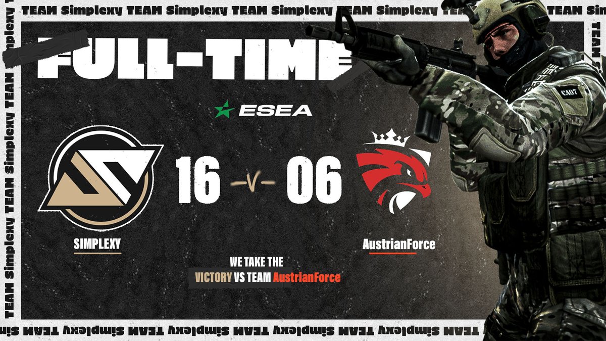 TSimplexy's tweet photo. What a match 🤩

We take down AustrianForce and are now 6-2 in ESEA intermediate 💪

We face EMERITOS BANDITOS tomorrow , let's keep the streak going 🔥

Thanks for the great cast @djmethedj &amp; @ElnilsonG ! https://t.co/c0SVQSVNly
