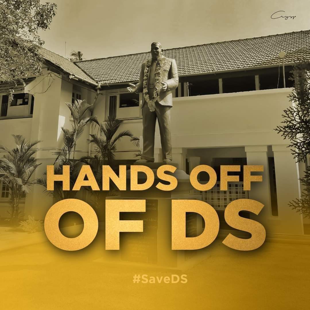 PasinduDSilva's tweet photo. Hands off of DS! 🚫
We are vehemently opposed to the government of Sri Lanka's rash and arbitrary decision to acquire 0.2 hectares of our alma mater's land for the purpose of constructing a parking lot.
Keep your hands off of the mother Senanayake💛🖤💛
#SaveDS #SaveAntland https://t.co/WtdqmOUwDi