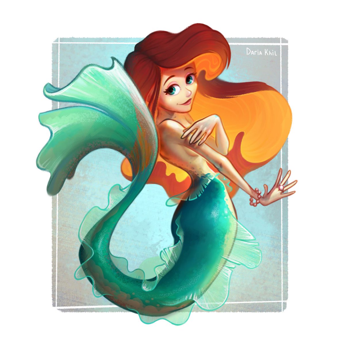 The last day of may! Posting my drawing of the Little Mermaid  before #mermay ends 🙈
#characterart #drawing #fanart #Disney #animation #artistsontwitter #illustration #sketch