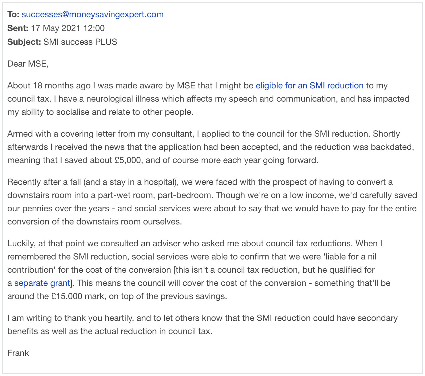 MoneySavingExpert on X: &ldquo;Frank sent us an incredible email this 