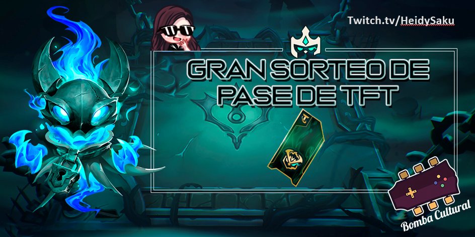 HeidySaku's tweet image. 🧧 GRAN SORTEO DE PASE DE #TFT LAN/LAS

➡️Sigue a @HeidySaku + @BombaCultural
➡️Dale Me Gusta y RT al post ❤️🔁
➡️Mencionar a dos amigos y tu servidor en los comentarios
🎁Ganador : 12/06/2021 durante Stream Twitch.tv/HeidySaku 🎁
🌟Y que la suerte esté siempre de su lado 🌟