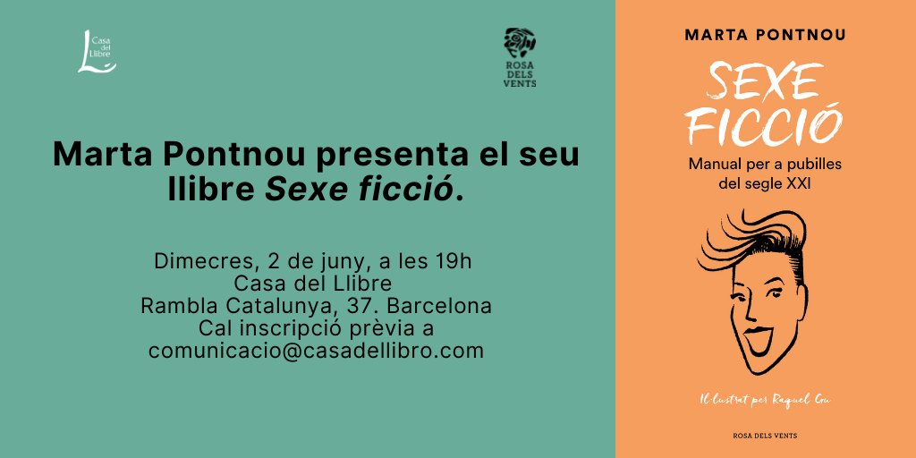 penguinllibres's tweet photo. Que no vau poder anar a la presentació de SEXE FICCIÓ? Cap problema: @martapontnou hi torna, ara a @casadellibro de Rambla Catalunya. 
Sera el proper DIMECRES, a les 19h, i cal cita prèvia. https://t.co/Pd0KbnPdi4