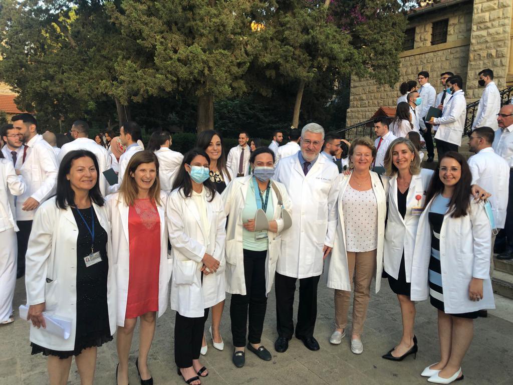 DrFadloKhuri's tweet photo. Magnificent and moving White coat ceremony for the future physicians of the @AUB_Lebanon Faculty of Medicine and @AUBMC_Official #Classof2023 with stellar leadership by great women leadership! https://t.co/NwlrfDuGA7