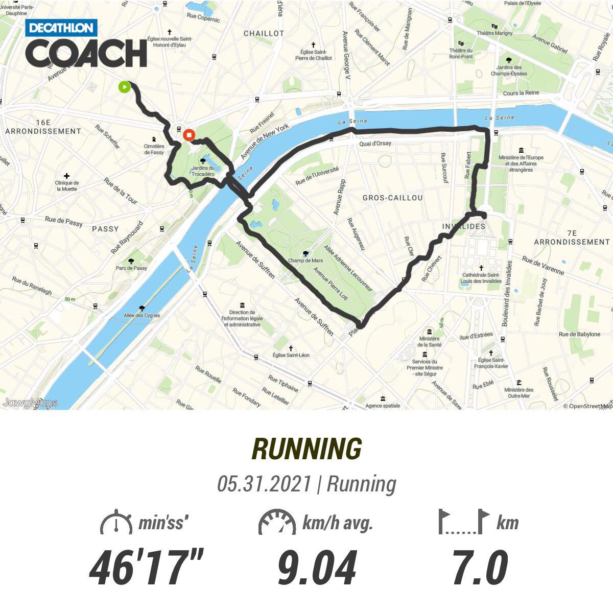 HACRegtlCol's tweet photo. My challenge in support of the @CEMAT_FR & @armeedeterre national day for wounded personnel (#JNBAT) is ✅ Aim was to 🏃♂️“5k every day in the merry month of May” or a 🎯 of 155km, but I actually did 184km around @Paris! My @Nike blew out; luckily had the #SilverShadows in reserve! https://t.co/JZBohLsZNJ