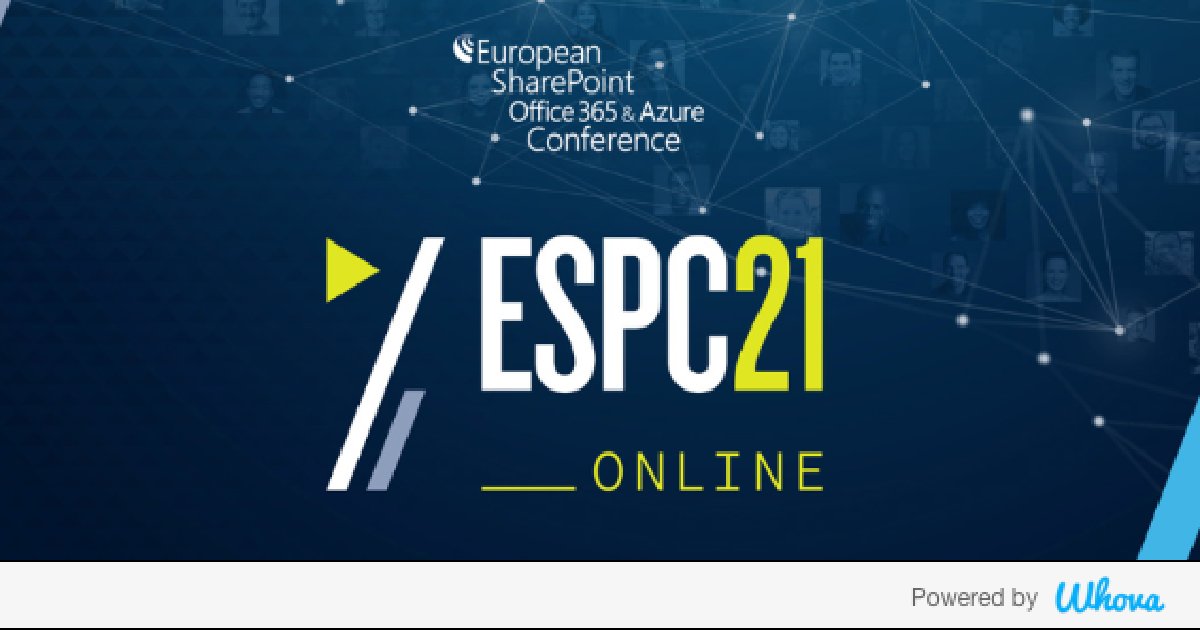 ENellieoc's tweet photo. Hi! I'm attending ESPC21 Online - European SharePoint, Office 365 &amp; Azure Conference #ESPC21. Let's start connecting with each other now. @EuropeanSP - via Whova event app https://t.co/sUnn5pEQKU https://t.co/OpqA8KEQy7