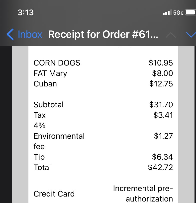 BDELP77's tweet photo. @ODonovans2100 what’s the  4% “ environmental fee” all about? Thx https://t.co/wV6UA7vQgZ