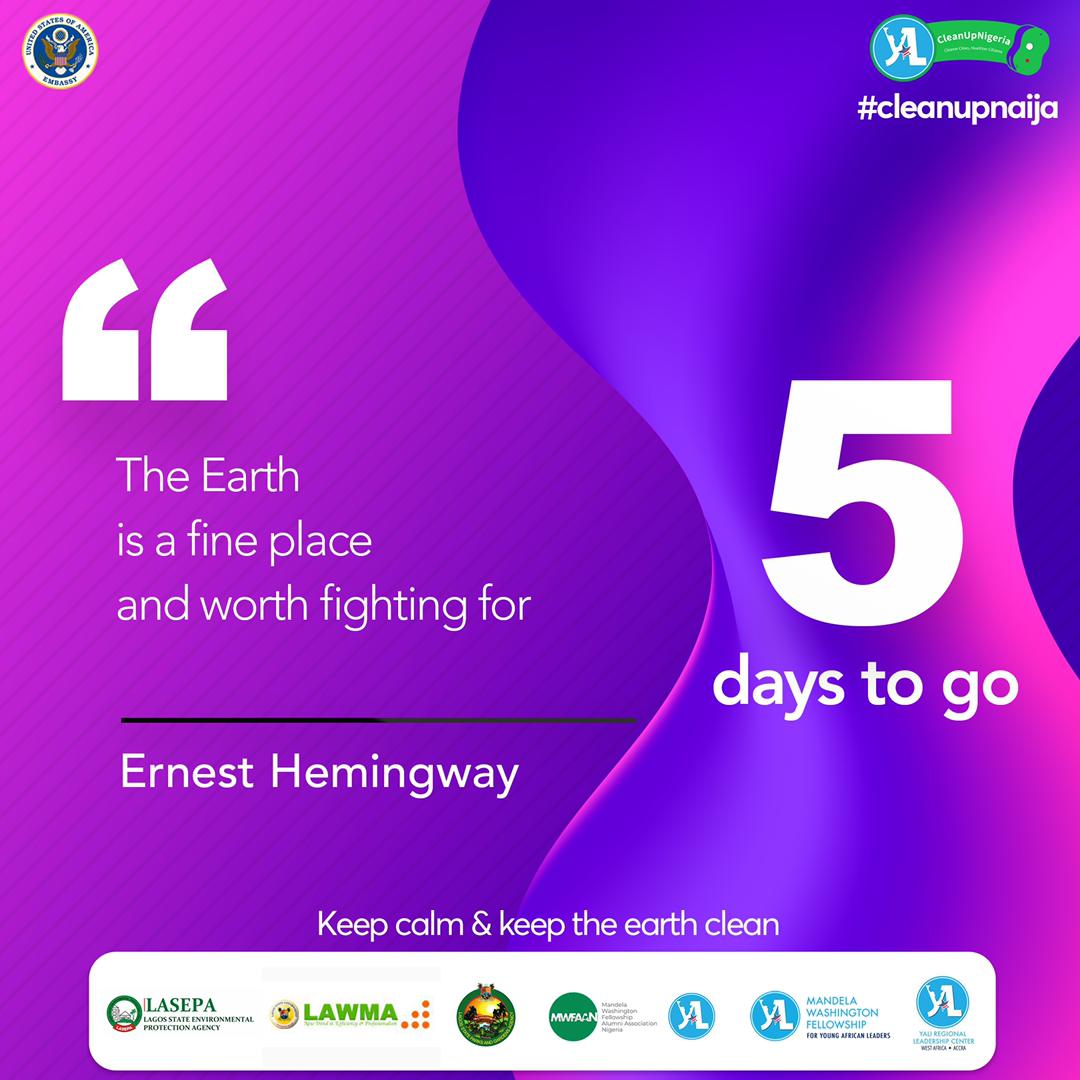 ojisiemezie's tweet photo. Itโs time to be the change we want to see. #WorldEnvironmentDay2021
#KeepNaijaClean #YALINetworkLagos
#MWFAAN
#YALIRLC @YALIRLCWA @Yalirlcalumning @YaliRLCAlumNgSW @KeepNaijaClean @KeepNaijaClean @usinnigeria https://t.co/KnI8GPOc9g