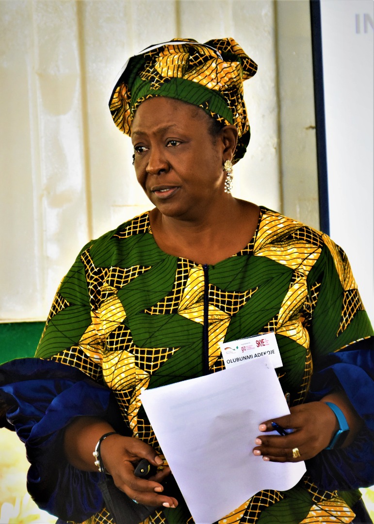 The DG of FOCI, Engr. Mrs. Olubunmi Adekoje, delivering the Welcome Address to the Trainers.