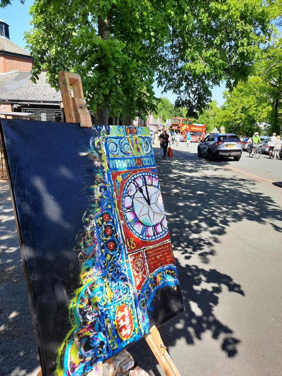 #Chesterhour #chester #chesterclock #Cheshire #cheshirewestandchester #palletknife #oilpainting #thegroves #hickorys #originalpainting #originalart #chestercitycentre