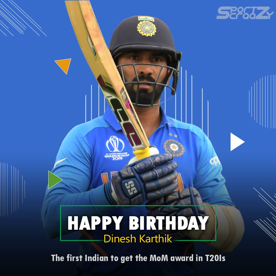 Happy 36th Birthday to Indian Wicket Keeper-Batsman,
Mr Dinesh Karthik Ji.       